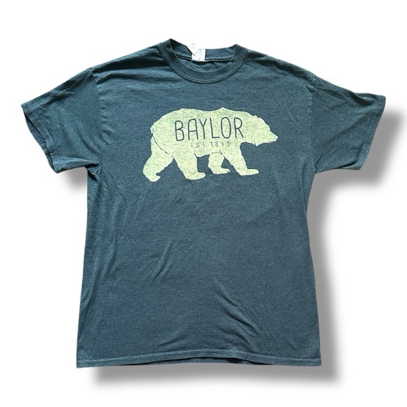 Baylor University Bears Heather Gray Logo T-Shirt Men’s Size Medium Collegiate - Picture 1 of 15